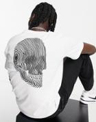 Bolongaro Trevor Line Skull Embroidery T-shirt-white