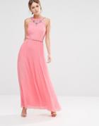 Oasis Premium Embellished Maxi Dress - Pink
