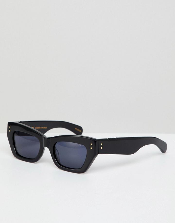 Pared Small Cat Eye Sunglasses In Black - Black