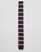 Original Penguin Knitted Striped Tie - Navy