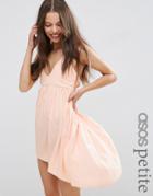 Asos Petite Strappy Back Beach Mini Dress - Blush