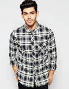 Another Influence Black And White Flannel Check Shirt - Black
