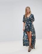 Band Of Gypsies Floral Maxi Dress With Shorts - Multi