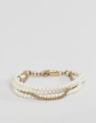 Dyrbergkern Multi Layered Pearl Bracelet - Gold