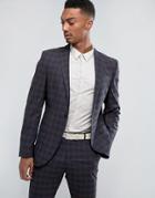 Selected Homme Slim Suit Jacket In Check - Blue
