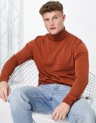 French Connection Roll Neck Sweater In Ginger-brown