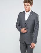 Farah Skinny Houndstooth Suit Jacket - Gray