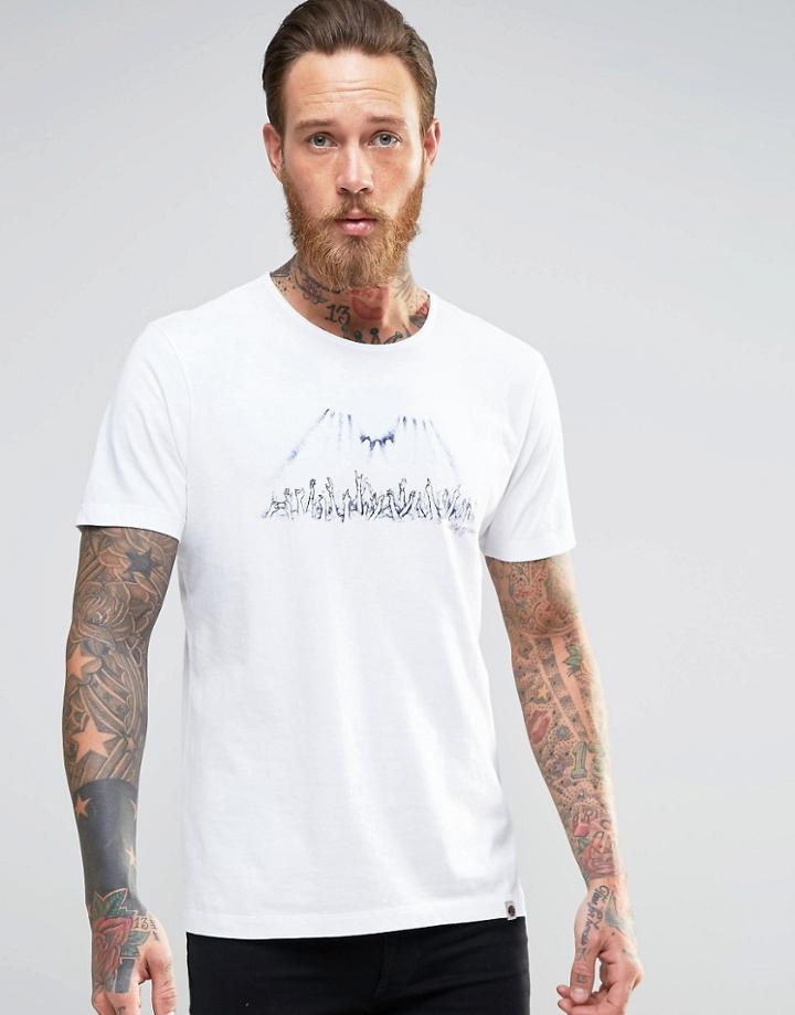 Pretty Green T-shirt With Crowd Print In White - White