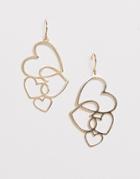 Asos Design Pull Through Earrings With Cut Out Hearts In Gold Tone - Gold