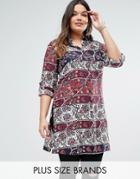 Diya Plus Shirt Dress - Red