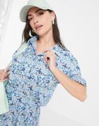Heartbreak Matching Short Sleeve Shirt In Flirty Floral-blues