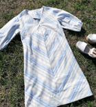 Native Youth Relaxed Mini Dress With Puff Sleeves In Soft Stripe-white