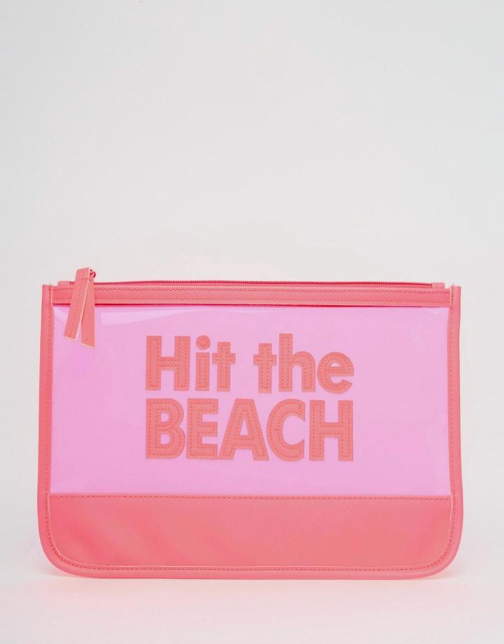 South Beach 'hit The Beach' Pouch - Pink