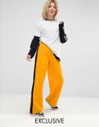 Adolescent Clothing Wide Leg Joggers With Side Stripe - Yellow