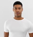 Asos Design Tall Organic Muscle Fit T-shirt With Crew Neck In White - White