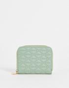 Asos Design Quilted Wallet In Sage Green