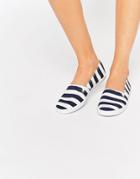 Asos Dede Canvas Sneakers - Blue Stripe