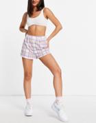 Asos Design Jersey Suit A Line Short In Summer Check-multi
