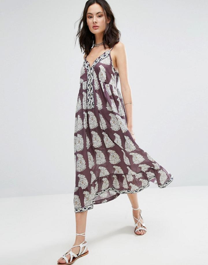 Raga Delilah Enlarged Paisley Print Maxi Dress - Purple