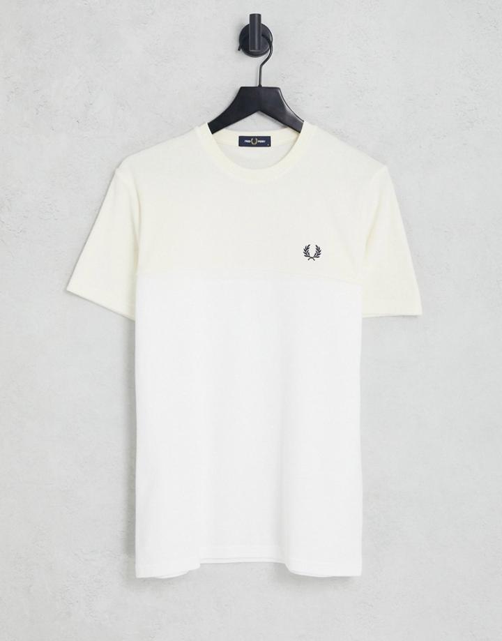 Fred Perry Terry Pique T-shirt In Cream-white