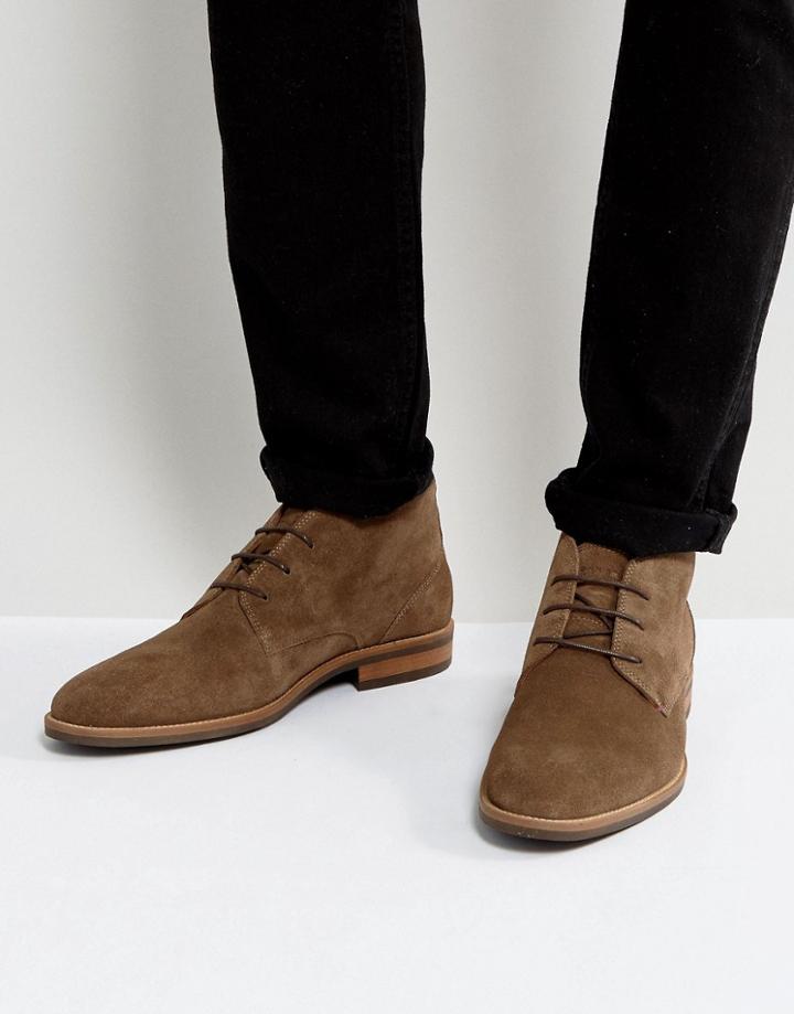 Tommy Hilfiger Daytona Suede Boots In Brown - Brown
