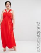 Junarose Plus Mirka Maxi Dress With Rouched Top - High Risk Red