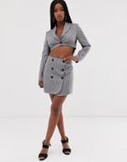 Asos Design Extreme High Waisted Suit Skirt With Buttons In Pinstripe - Multi