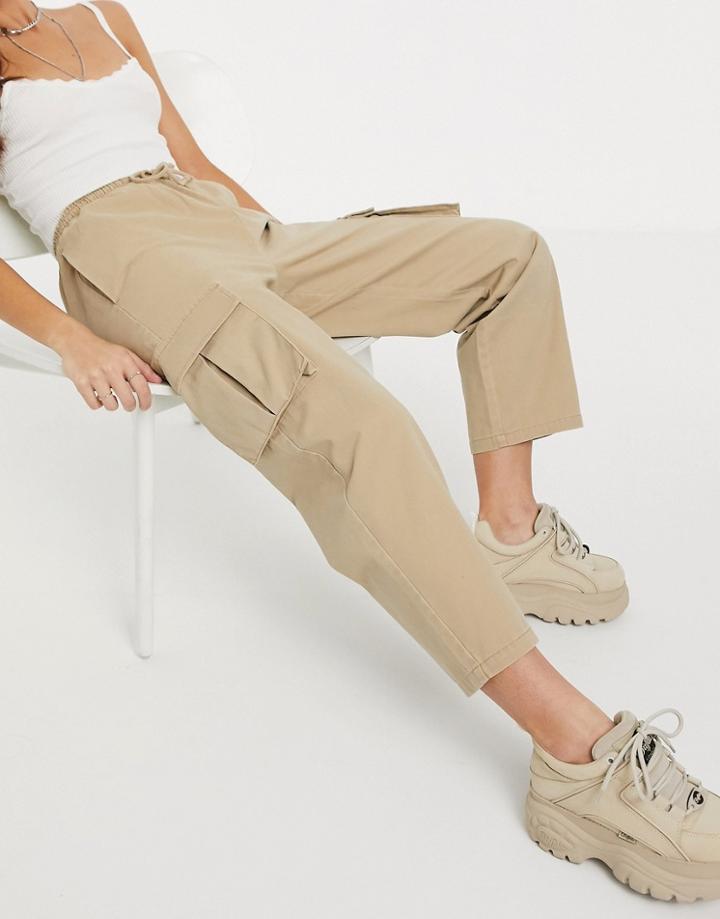 Asos Design Pull On Utility Combat Pants - Tan