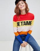 New Look Je T Aime Slogan Sweater - Multi