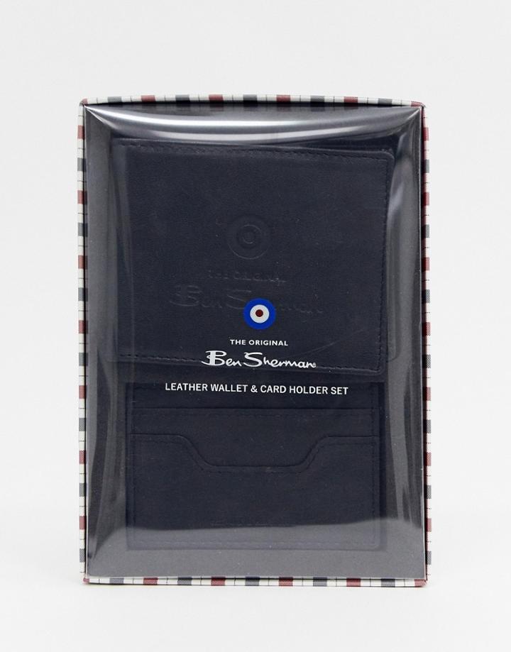 Ben Sherman Wallet And Card Holder Set - Black