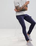 Asos Design Super Skinny Jeans In Navy With Cargo Pockets - Navy