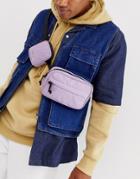 Asos Design Cross Body Fanny Pack With Multi Pockets In Lilac - Purple