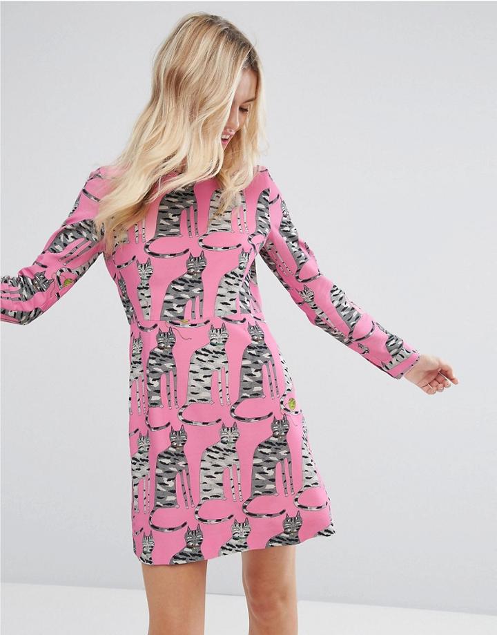 Paul & Joe Sister Cat Print Dress - Pink