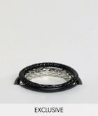 Designb Black Chain & Beaded Bracelet In 3 Pack Exclusive To Asos - Black