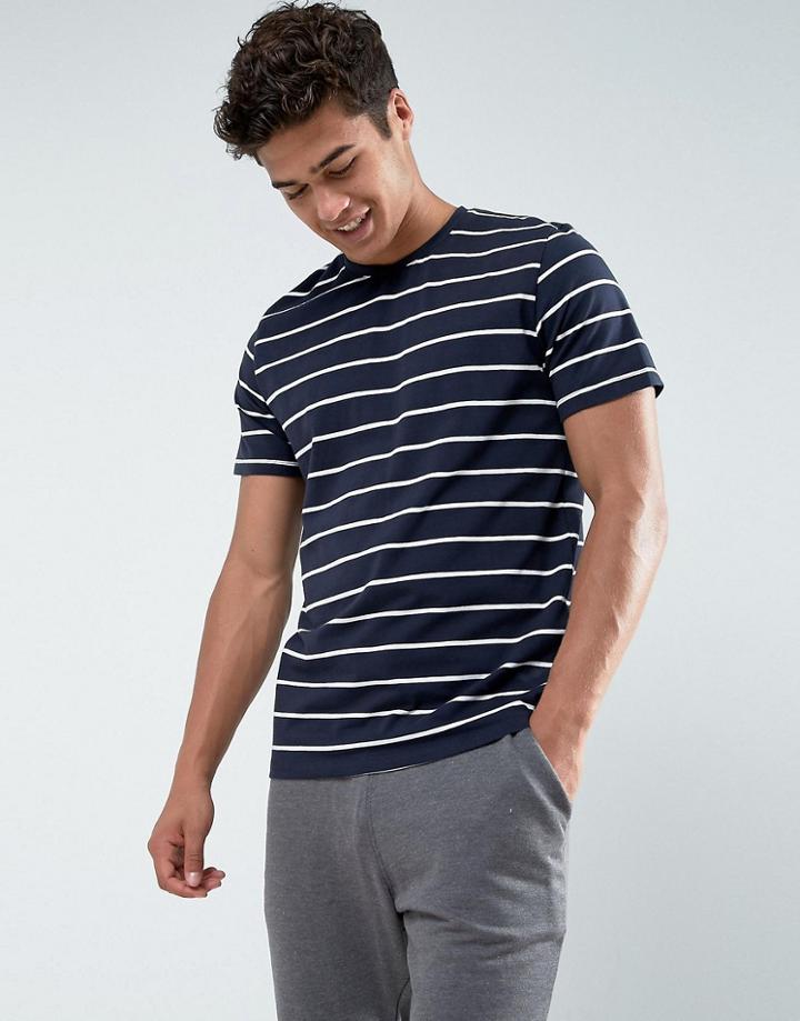 Jack & Jones Premium Stripe Tee - Navy