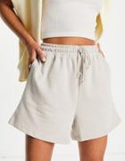 Cotton: On High Waisted Short In Taupe-neutral