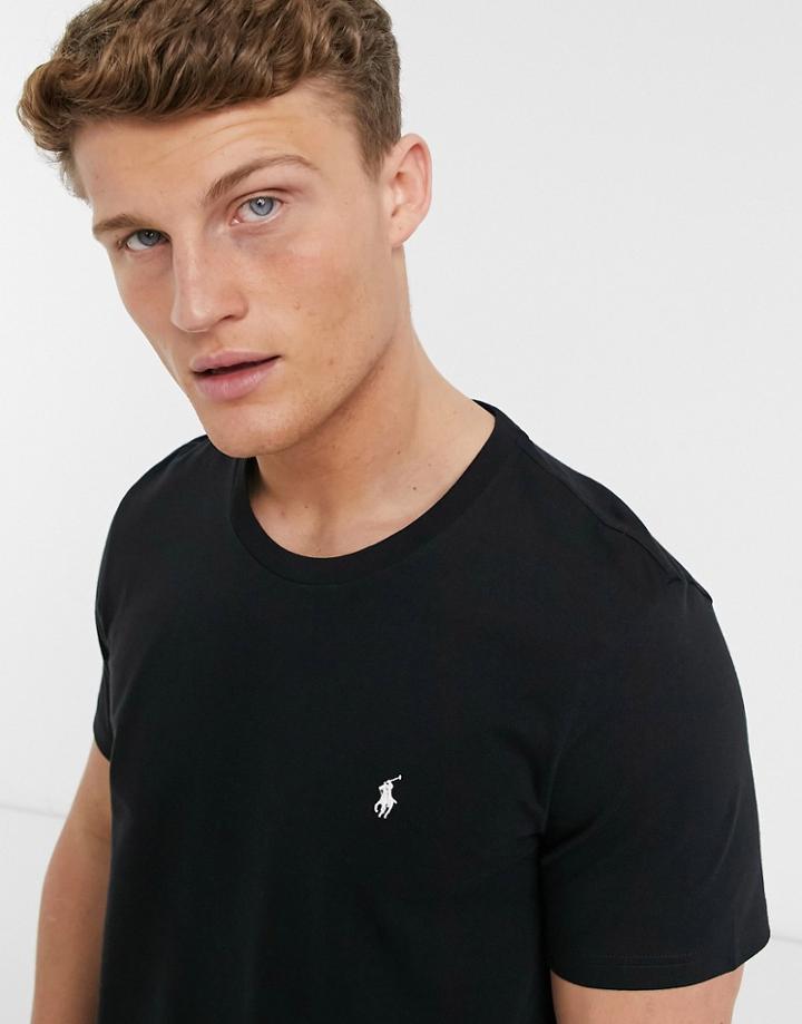 Polo Ralph Lauren Lounge T-shirt In Black With Logo