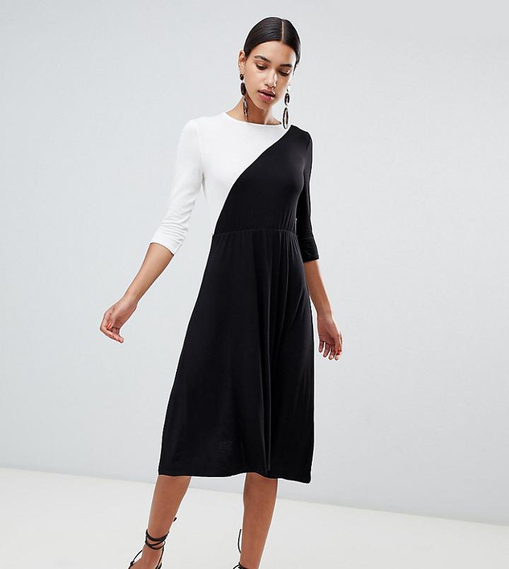 Boohoo Color Block Midi Dress - Multi