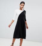 Boohoo Color Block Midi Dress - Multi