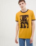 Pretty Green X The Beatles Portrait T-shirt In Yellow - Yellow