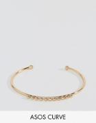 Asos Curve Exclusive Fine Ball Detail Cuff Bracelet - Gold