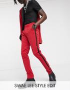 Asos Design Super Skinny Smart Pants In Red