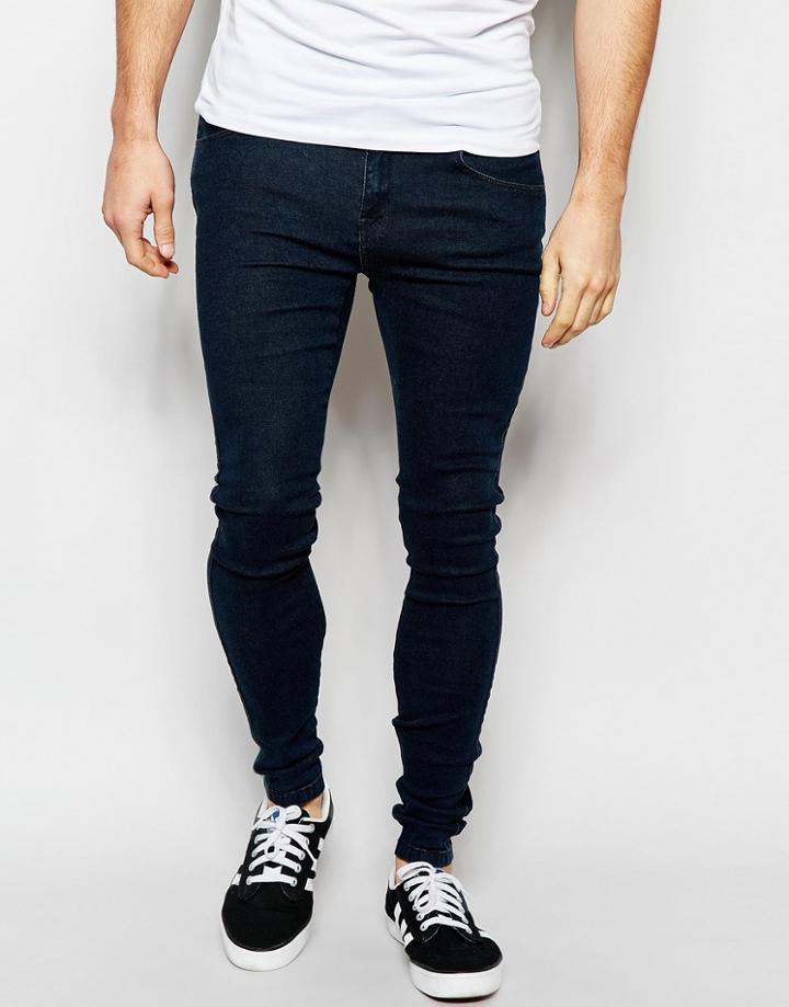 Dr Denim Jeans Dixy Extreme Super Skinny Dull Blue Acid - Dull Blue