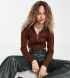 Collusion Knitted Hoodie In Space Dye Print-multi
