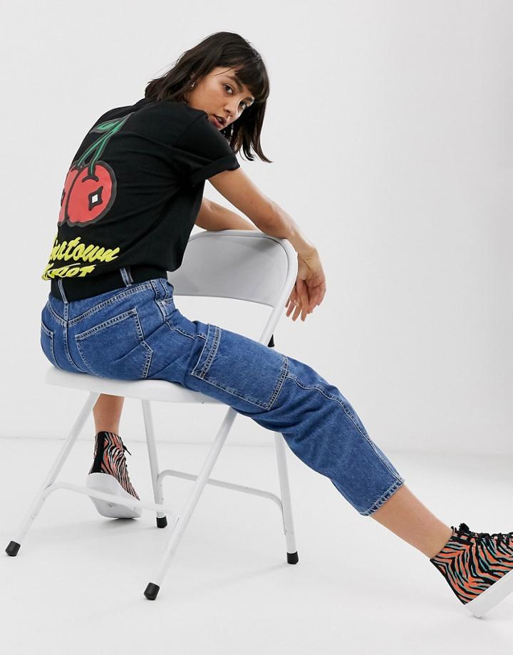 Chinatown Market Boyfriend T-shirt With Cherries Logo Graphic