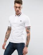 Fred Perry Reissues Polo Single Tipped M2 Pique In White/maroon - White