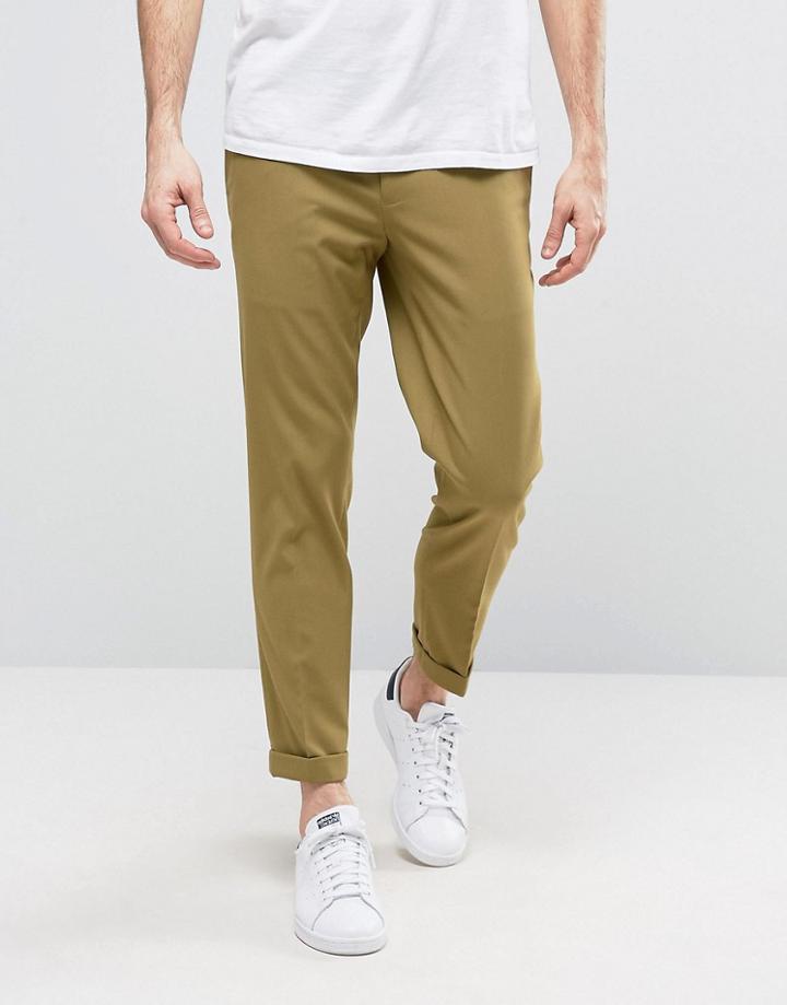 Asos Skinny Cropped Pant In Light Green - Green