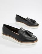 Aldo Leather Chunky Sole Tassel Loafers - Black