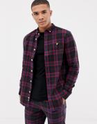 Lyle & Scott Regular Fit Long Sleeve Check Shirt In Black - Black