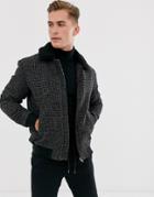 Selected Homme Wool Flight Jacket With Removable Fleece Collar